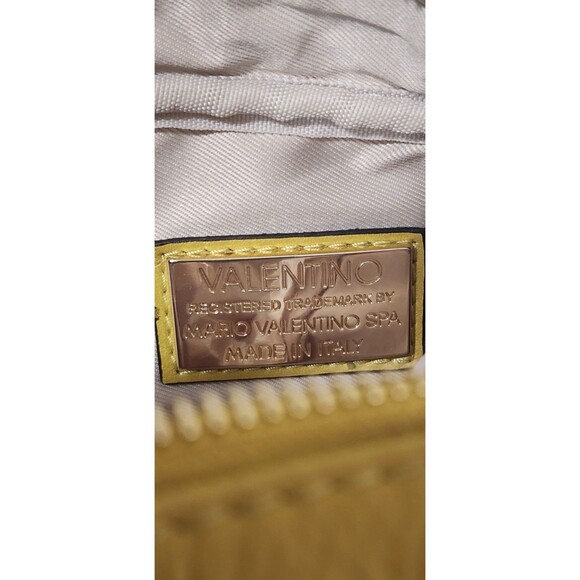 Valentino By Mario Valentino Mia Embossed Leather Crossbody Bermuda Green - Picture 9 of 10